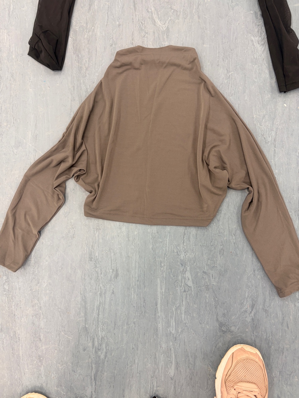 Kids Taupe Dolman Long-Sleeve Top